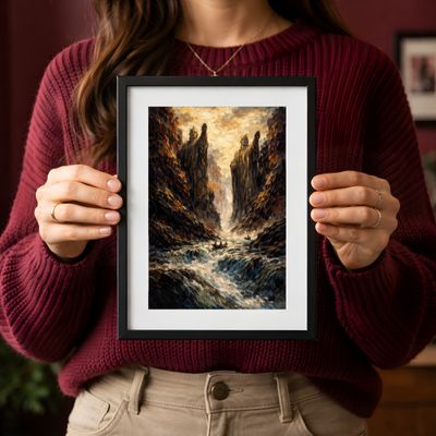 Mythic Sea Wall Art, Fantasy Ocean Poster, Epic Coastal Painting