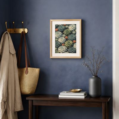 Succulent Matte Poster, Desert Botanical Wall Art, Echeveria Plant Decor
