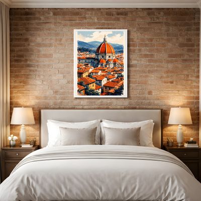 Florence Duomo Watercolor | Printable Wall Art | Downloadable Prints | Italy Travel Poster | Tuscan Cityscape Decor