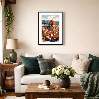 Florence Duomo Watercolor | Printable Wall Art | Downloadable Prints | Italy Travel Poster | Tuscan Cityscape Decor