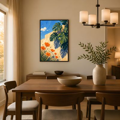 Monstera Wall Art, Tropical Botanical Poster, Mediterranean Decor