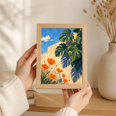 Monstera Wall Art, Tropical Botanical Poster, Mediterranean Decor