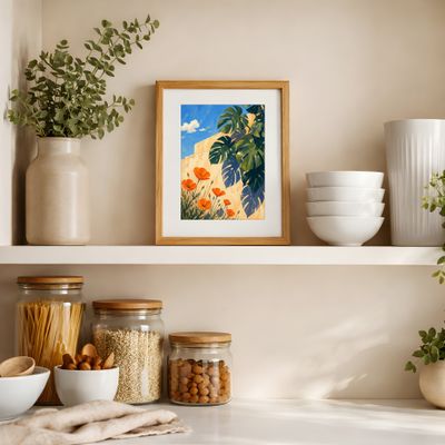 Monstera Wall Art, Tropical Botanical Poster, Mediterranean Decor
