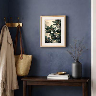 Magnolia Leaf Matte Poster, Vintage Botanical Wall Art, Moody Green Nature Decor