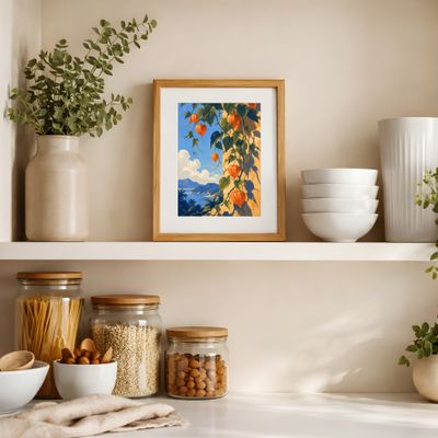 Physalis Wall Art, Tropical Botanical Poster, Mediterranean Coastal Decor