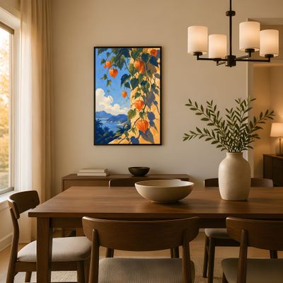 Physalis Wall Art, Tropical Botanical Poster, Mediterranean Coastal Decor