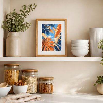 Tropical Leaf Poster, Monstera Wall Art, Coastal Botanical Decor