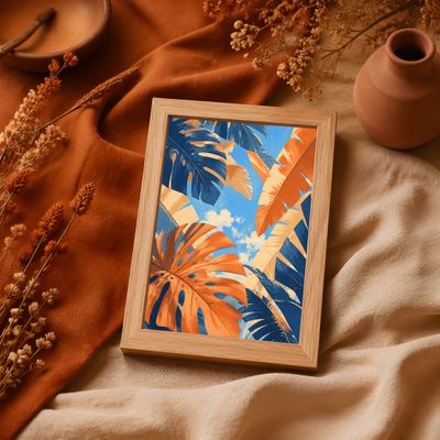 Tropical Leaf Poster, Monstera Wall Art, Coastal Botanical Decor