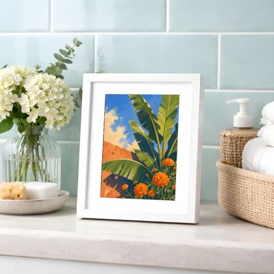Banana Leaf Poster, Tropical Botanical Wall Art, Mediterranean Decor