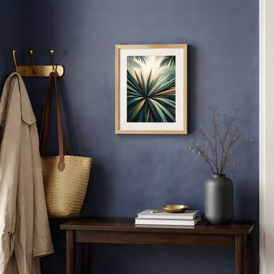 Tropical Palm Leaf Poster, Vintage Jungle Wall Art, Mid Century Botanical Decor